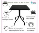 Ver imagem 3 de Jogo Mesa 70x70 Preta para Sorveterias e Restaurantes com 4 Cadeiras Iso Verde