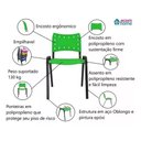 Ver imagem 5 de Jogo Mesa 70x70 Preta para Sorveterias e Restaurantes com 4 Cadeiras Iso Verde