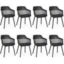 Ver imagem 1 de Kit 8 Cadeiras Polipropileno Marcela Montreal Preta para Sala de Jantar ou Escritório