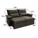 Ver imagem 4 de Sofá Retrátil Reclinável Paris 180cm Suede Velut com Molas no Assento - King House
