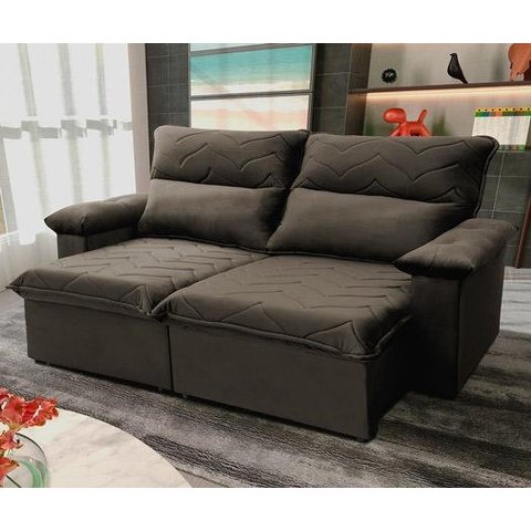 Sofá Retrátil Reclinável Paris 180cm Suede Velut com Molas no Assento - King House