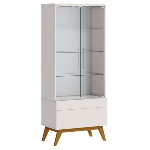 Cristaleira Classic 1 Gaveta Imcal 22911 Off White Sala