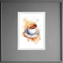 Ver imagem 2 de Quadro Cozinha Xícara de Café - Aquarela 24x18cm - com Vidro:madeira Branca