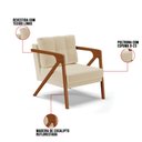 Ver imagem 7 de Kit 02 Poltronas Melissa Linho Base de Madeira Castanho - D’RossiA27 Areia