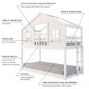 Ver imagem 4 de Beliche Infantil Montessori com Varanda Casinha Dos Sonhos Madeira Maciça Branco Megamobilia