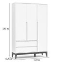 Ver imagem 5 de Guarda-Roupa Roupeiro Nature Clean 3 Portas Matic Branco Eco Wood 70466 Bebe