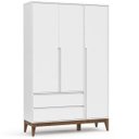 Ver imagem 1 de Guarda-Roupa Roupeiro Nature Clean 3 Portas Matic Branco Eco Wood 70466 Bebe