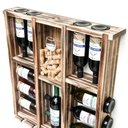 Ver mais imagens de Adega de Madeira Maciça para 11 Garrafas de Vinho com Porta Rolhas e Porta Taças Taças - Rústica