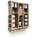 Ver imagem 4 de Adega de Madeira Maciça para 11 Garrafas de Vinho com Porta Rolhas e Porta Taças Taças - Rústica