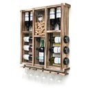 Ver imagem 6 de Adega de Madeira Maciça para 11 Garrafas de Vinho com Porta Rolhas e Porta Taças Taças - Rústica