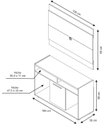 Ver imagem 5 de Rack com Painel Línio Freijó com Off White - MoveisAqui
