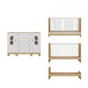 Ver mais imagens de Berço 3 em 1 para Colchão 130x60cm com Cômoda 2 Portas 4 Gavetas Aurora Multimóveis Mp4766