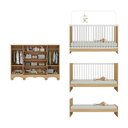 Ver imagem 5 de Berço 3 em 1 para Colchão 130x60cm com Cômoda 2 Portas 4 Gavetas Aurora Multimóveis Mp4766