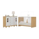 Ver imagem 2 de Berço 3 em 1 para Colchão 130x60cm com Cômoda 2 Portas 4 Gavetas Aurora Multimóveis Mp4766