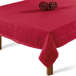 Toalha de Mesa Retangular 180x350cm Ponto Ajour 331 - Rafimex Vermelho - 2