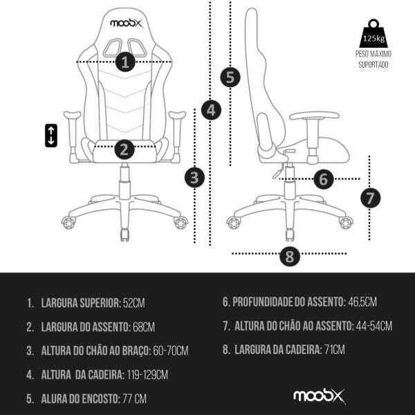Mesa Gamer xp Preto + Cadeira Gamer Moobx Fire - 4