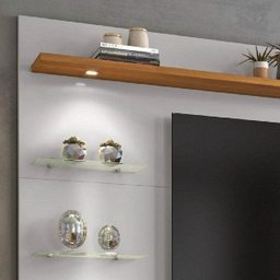 Painel para Tv até 60 Polegadas 180cm Off White/freijó Trend com Lâmpada Led - 6