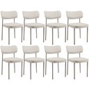 Ver imagem 1 de Kit 08 Cadeiras Estofadas para Sala de Jantar Melina Base Arena L02 Linho Cru - Lyam Decor