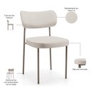 Ver imagem 4 de Kit 08 Cadeiras Estofadas para Sala de Jantar Melina Base Arena L02 Linho Cru - Lyam Decor
