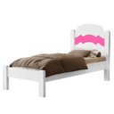 Ver imagem 4 de Cama para Quarto de Solteiro Mdf Estilo Padrão com Pés Alto Iris:brancorosa