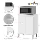 Ver imagem 4 de Balcão para Microondas 2 Portas Cozinha - EJ Móveis - Branco