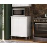 Balcão para Microondas 2 Portas Cozinha - EJ Móveis - Branco - 1