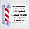 Barber Pole Poste de Barbeiro Vermelho 65cm sem Globo 220V - 3