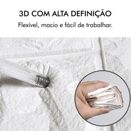 Kit 20 Placas Painel 3D Revestimento Tijolo Branco Auto Adesivo 70cm x 76cm - 3