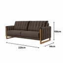 Ver imagem 4 de Sofá Elegante Lottus 220cm em Veludo Confortavel Resistente:marrom