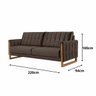 Sofá Elegante Lottus 220cm em Veludo Confortavel Resistente:marrom - 4