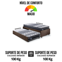 Ver imagem 6 de Bicama Box Solteiro 88x188 Suede Marrom com Dois Colchões Gransleep Molas Verticoil Ecoflex