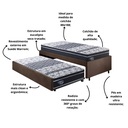 Ver imagem 4 de Bicama Box Solteiro 88x188 Suede Marrom com Dois Colchões Gransleep Molas Verticoil Ecoflex
