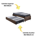 Ver imagem 7 de Bicama Box Solteiro 88x188 Suede Marrom com Dois Colchões Gransleep Molas Verticoil Ecoflex