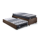 Ver imagem 1 de Bicama Box Solteiro 88x188 Suede Marrom com Dois Colchões Gransleep Molas Verticoil Ecoflex