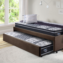 Ver imagem 3 de Bicama Box Solteiro 88x188 Suede Marrom com Dois Colchões Gransleep Molas Verticoil Ecoflex