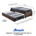 Ver imagem 2 de Bicama Box Solteiro 88x188 Suede Marrom com Dois Colchões Gransleep Molas Verticoil Ecoflex