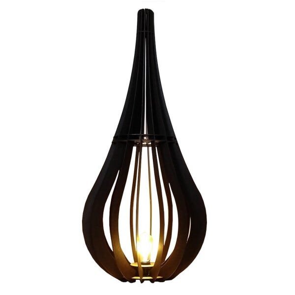 Luminária de Chão Capadócia Mod. Gota Tabaco MadeiraMadeira