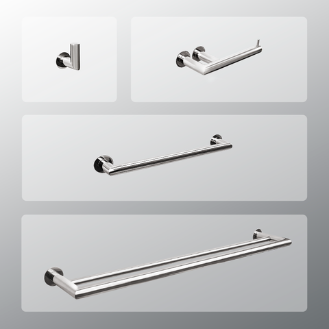 Kit Acessórios para Banheiros 4 Peças Inox - Kromus KITME4A