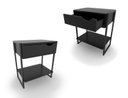 Ver imagem 2 de Kit 2 Mesas de Cabeceira 1 Gaveta Móvel Apoio Lateral de Cama Mordomo Black