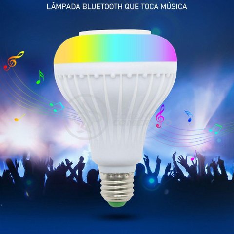 Lâmpada Led 12w E27 Rgb Colorida com Caixa de Som