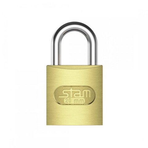 Cadeado com Chave 20mm Zamac Latonado E-coat Stam