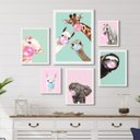 Ver imagem 1 de Composição 6 Quadros Decorativos Divertidos Bichinhos Chicletes - com Vidro:madeira Preta