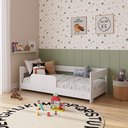 Ver imagem 3 de Mini Cama Infantil Montessoriana Quarto da Criança Berço Moderno Grade de Proteção Cor Branco