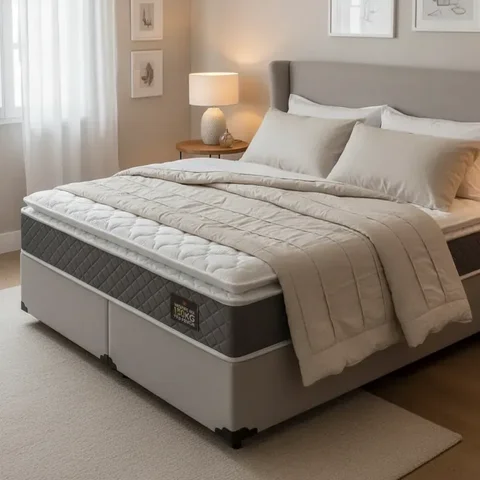 Cama Box com Colchão de Espuma D45 Pillow Top Fort Comfort King 193cm