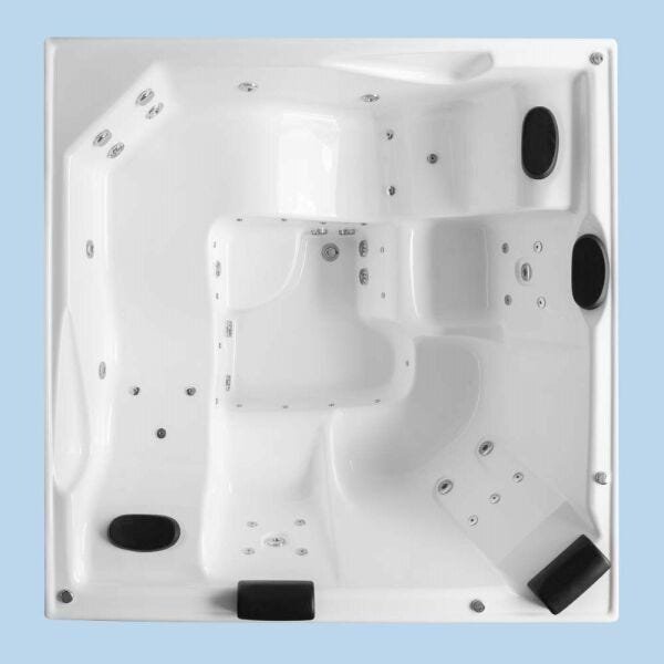 Spa Ilhéus 2,00 x 2,00 x 0,93 Cor:Branca - Gel Coat - Acionador Pneumático - 5 Travesseiros - 110v - 1