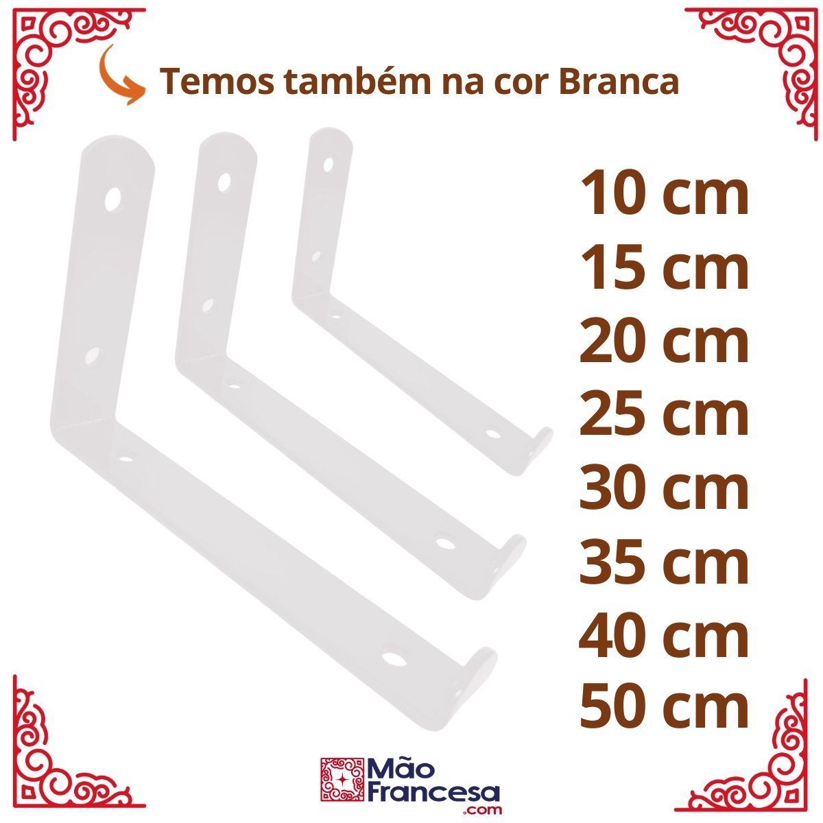 Mão Francesa Invertida 30cm 5mm 4 Peças Reforçada Industrial - 6