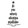 Árvore de Natal Palavras Lettering 0,54x1,03m: Fé, Paz, Amor, Alegria, Gratidão em Madeira Mdf - 1