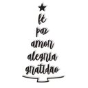 Ver imagem 1 de Árvore de Natal Palavras Lettering 0,54x1,03m: Fé, Paz, Amor, Alegria, Gratidão em Madeira Mdf