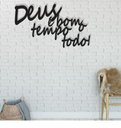 Ver imagem 1 de Deus É Bom O Tempo Todo 60x32cm Lettering em Madeira Mdf Aplique de Parede