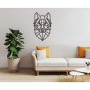 Ver imagem 4 de Lobo Geométrico Poligonal 60x38cm em Madeira MDF Aplique de Parede GOT Stark